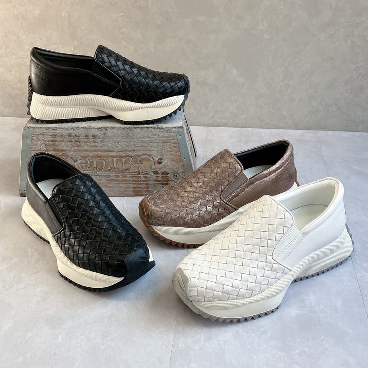 上品スニーカー 厚底 編み込みデザイン サイドゴア スリッポンスニーカー | Noubel Voug Relax | 詳細画像6 