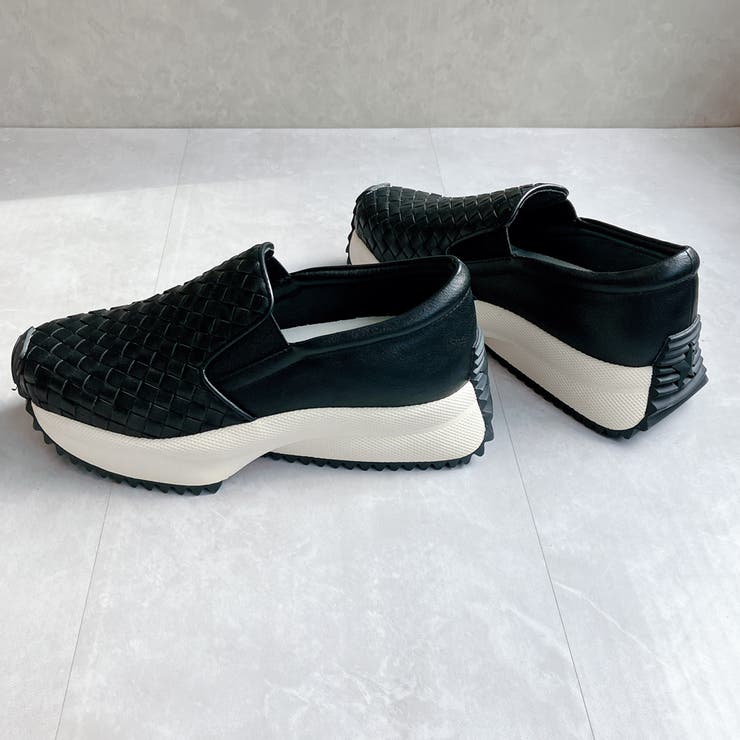 上品スニーカー 厚底 編み込みデザイン サイドゴア スリッポンスニーカー | Noubel Voug Relax | 詳細画像7 