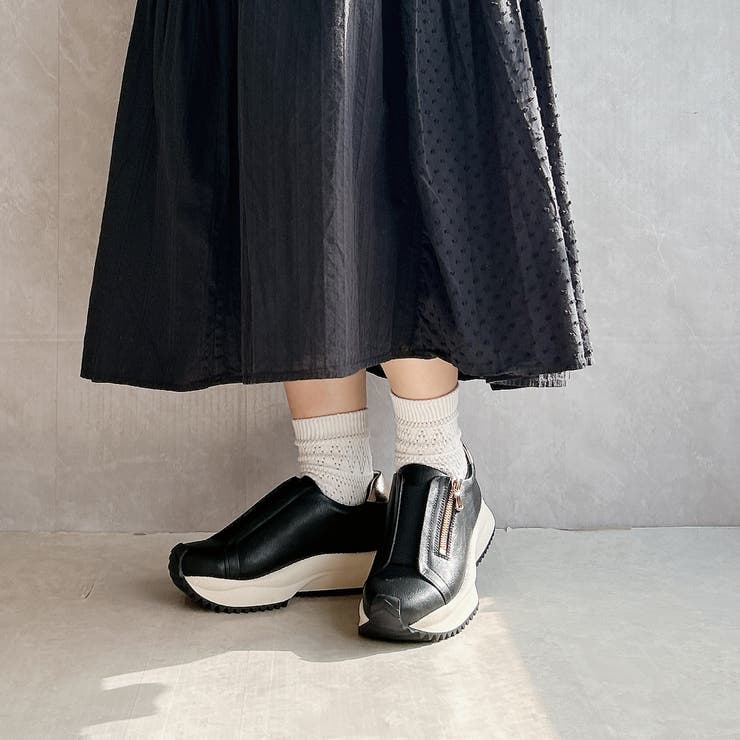 上品スニーカー サッと履ける 厚底 甲ゴムベルトスニーカー | Noubel Voug Relax | 詳細画像11 