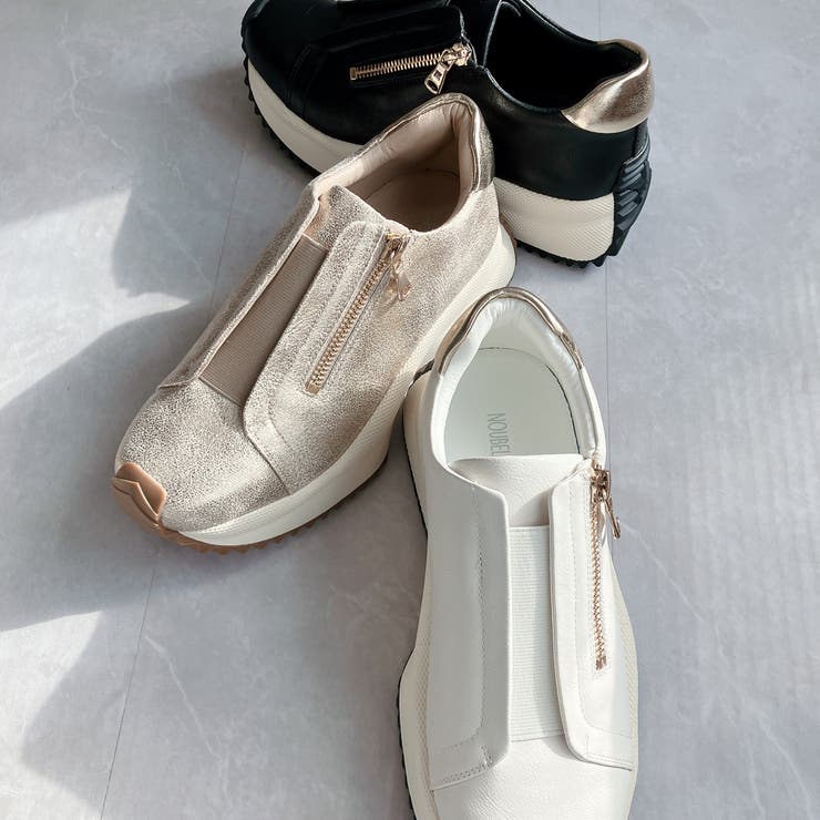 上品スニーカー サッと履ける 厚底 甲ゴムベルトスニーカー | Noubel Voug Relax | 詳細画像5 