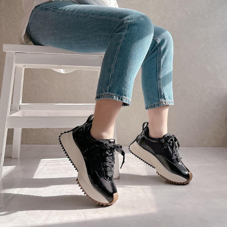 上品スニーカー サッと履ける 異素材厚底スニーカー | Noubel Voug Relax | 詳細画像11 