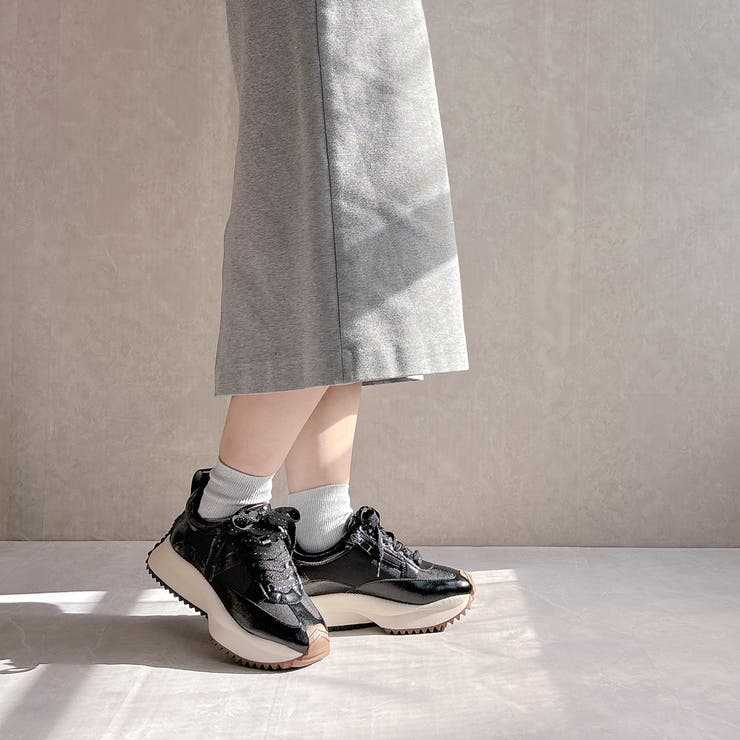 上品スニーカー サッと履ける 異素材厚底スニーカー | Noubel Voug Relax | 詳細画像12 