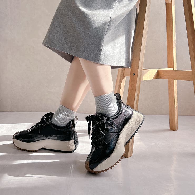 上品スニーカー サッと履ける 異素材厚底スニーカー | Noubel Voug Relax | 詳細画像13 