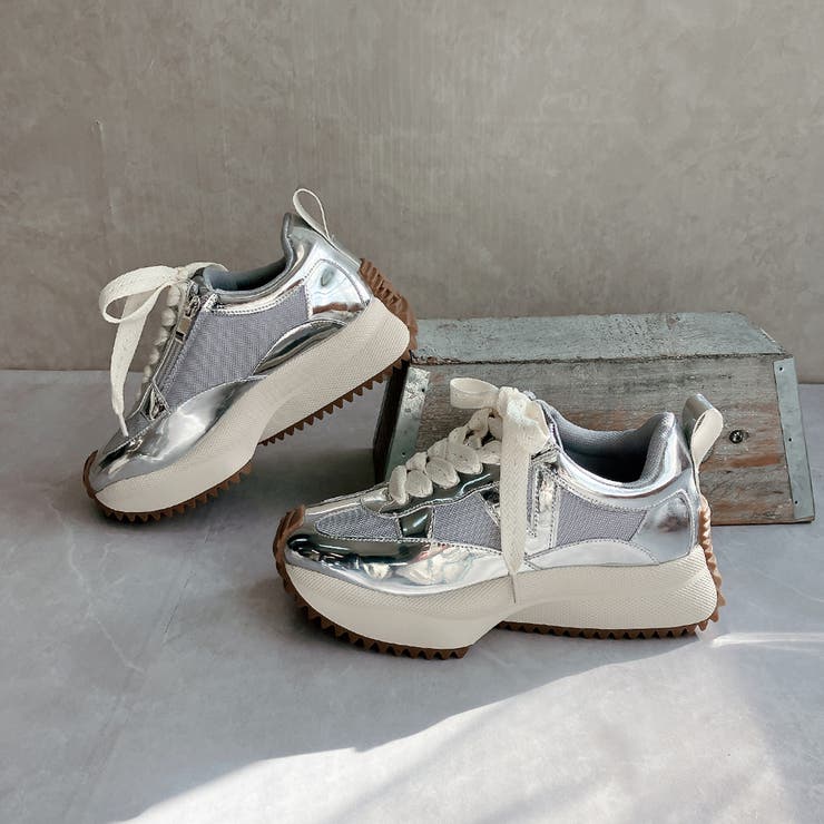 上品スニーカー サッと履ける 異素材厚底スニーカー | Noubel Voug Relax | 詳細画像16 