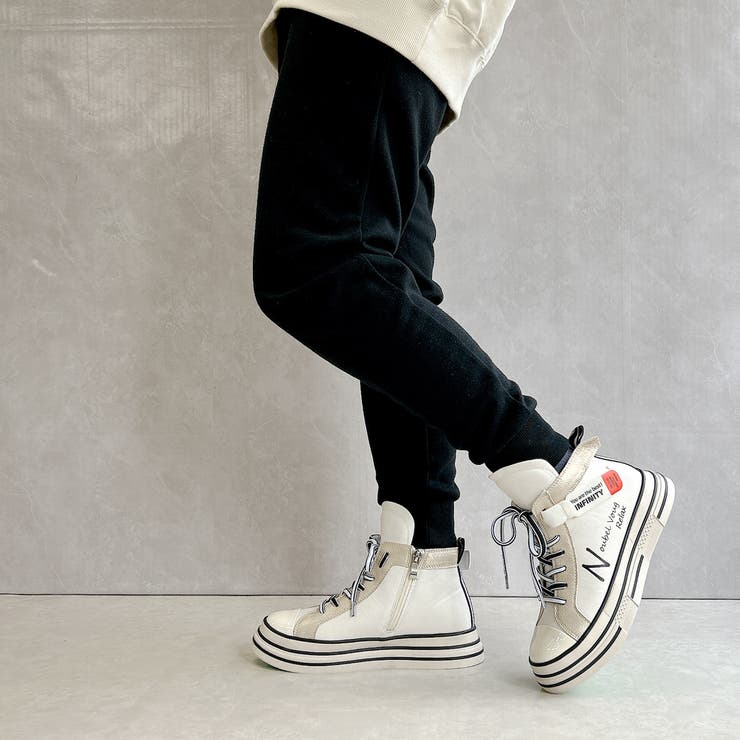 厚底 ジップアップ ラベル スニーカー | Noubel Voug Relax | 詳細画像21 