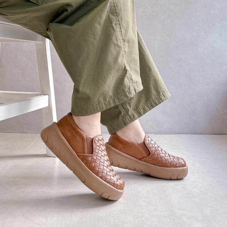 Rin Clover 厚底 編み込み スリッポンシューズ | Noubel Voug Relax | 詳細画像10 