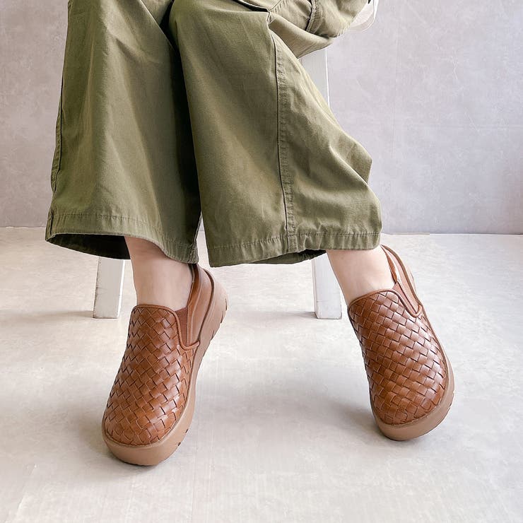 Rin Clover 厚底 編み込み スリッポンシューズ | Noubel Voug Relax | 詳細画像12 