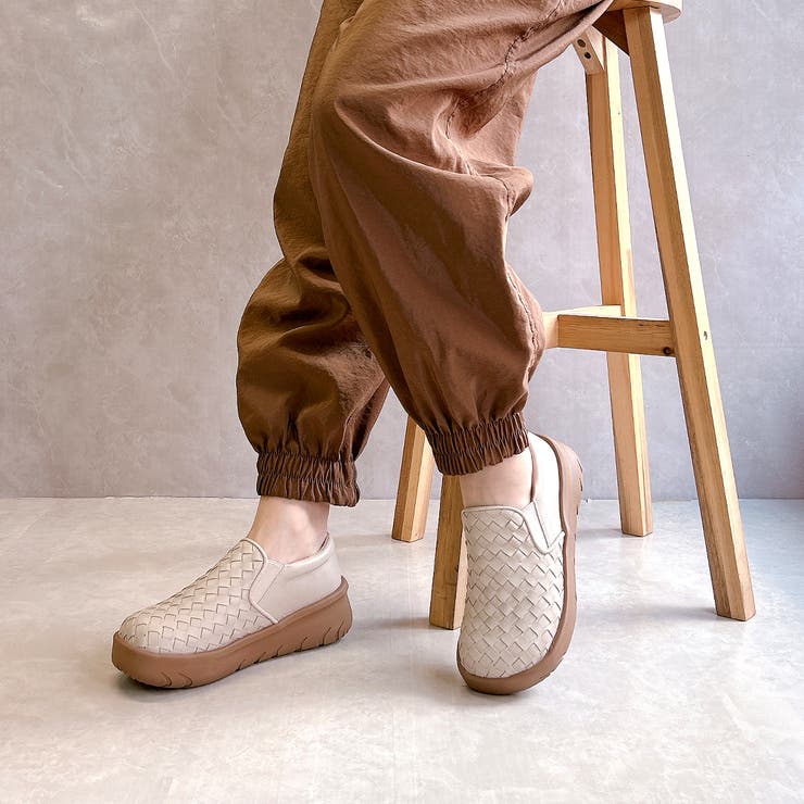 Rin Clover 厚底 編み込み スリッポンシューズ | Noubel Voug Relax | 詳細画像16 