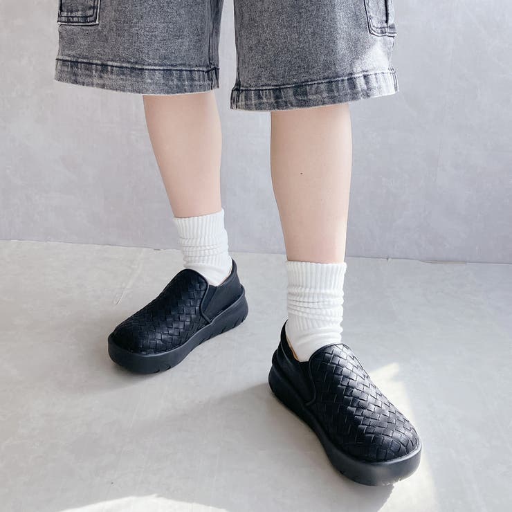 Rin Clover 厚底 編み込み スリッポンシューズ | Noubel Voug Relax | 詳細画像6 