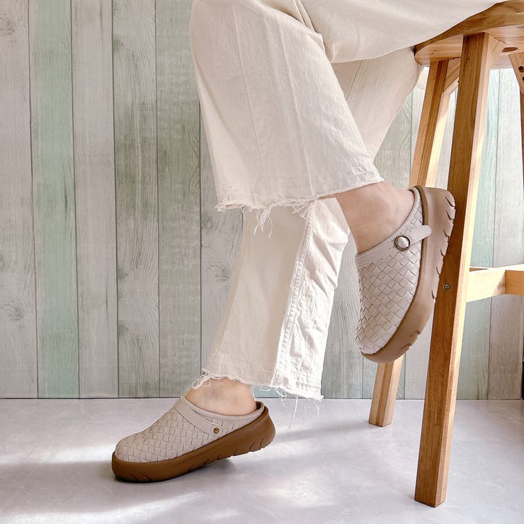 Rin Clover 厚底 編み込み サボサンダル | Noubel Voug Relax | 詳細画像10 