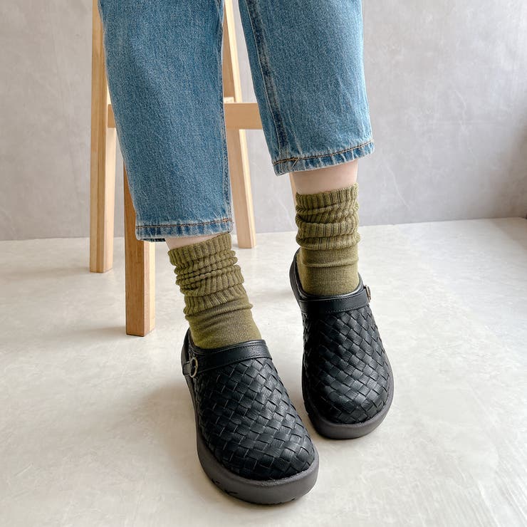 Rin Clover 厚底 編み込み サボサンダル | Noubel Voug Relax | 詳細画像16 