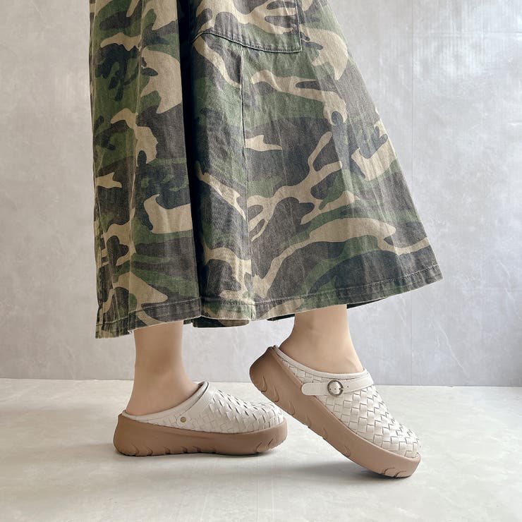 Rin Clover 厚底 編み込み サボサンダル[品番：NOVS0003349]｜Noubel