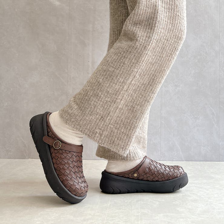 Rin Clover 厚底 編み込み サボサンダル | Noubel Voug Relax | 詳細画像26 