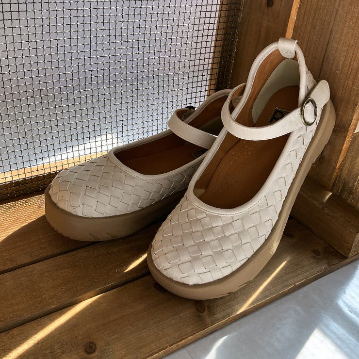 Rin Clover 厚底 編み込み スクエアトゥ ストラップパンプス | Noubel Voug Relax | 詳細画像14 