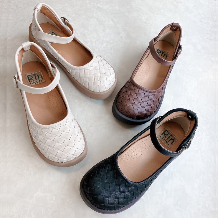 Rin Clover 厚底 編み込み スクエアトゥ ストラップパンプス | Noubel Voug Relax | 詳細画像3 