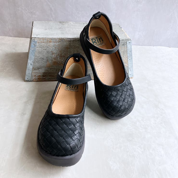 Rin Clover 厚底 編み込み スクエアトゥ ストラップパンプス | Noubel Voug Relax | 詳細画像6 