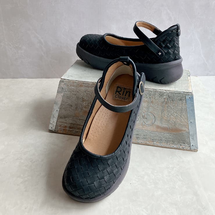 Rin Clover 厚底 編み込み スクエアトゥ ストラップパンプス | Noubel Voug Relax | 詳細画像11 