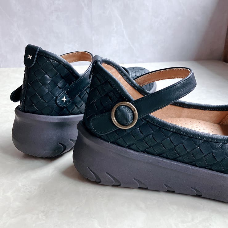 Rin Clover 厚底 編み込み スクエアトゥ ストラップパンプス | Noubel Voug Relax | 詳細画像12 