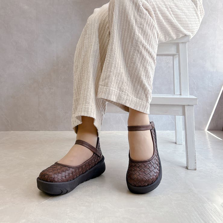 Rin Clover 厚底 編み込み スクエアトゥ ストラップパンプス | Noubel Voug Relax | 詳細画像21 