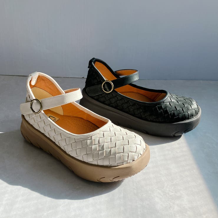 Rin Clover 厚底 編み込み スクエアトゥ ストラップパンプス | Noubel Voug Relax | 詳細画像25 