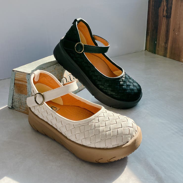 Rin Clover 厚底 編み込み スクエアトゥ ストラップパンプス | Noubel Voug Relax | 詳細画像27 