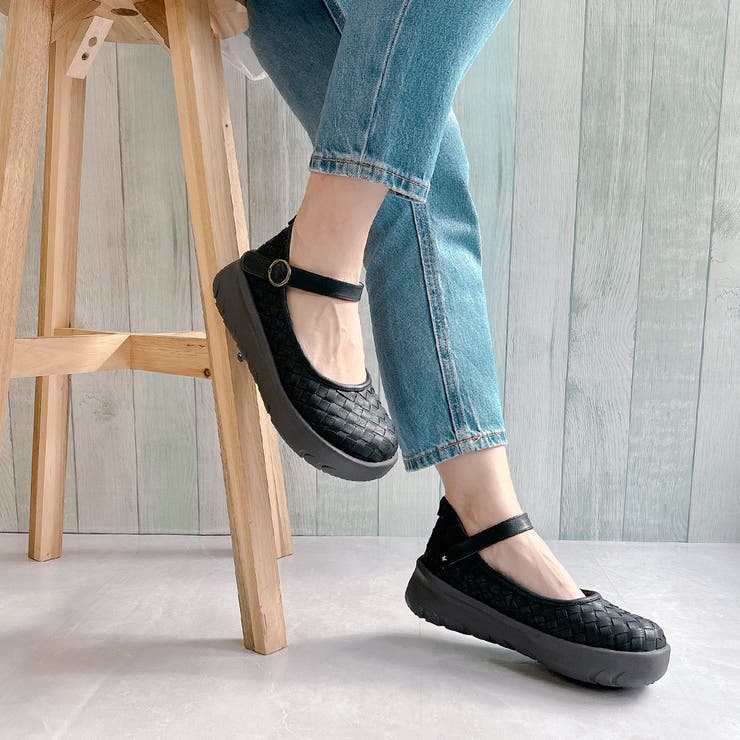 Rin Clover 厚底 編み込み スクエアトゥ ストラップパンプス | Noubel Voug Relax | 詳細画像7 