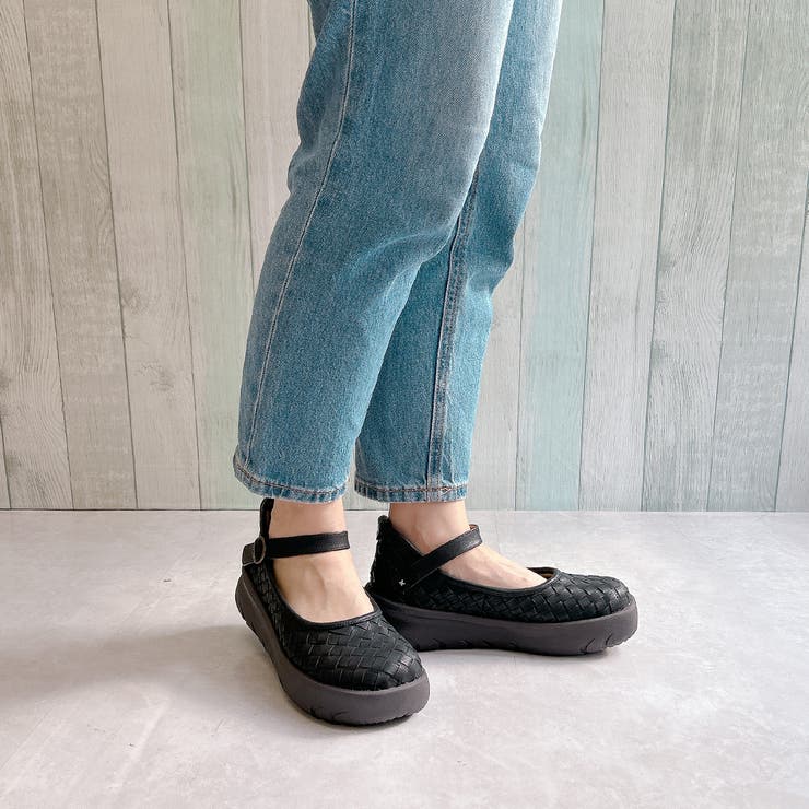 Rin Clover 厚底 編み込み スクエアトゥ ストラップパンプス | Noubel Voug Relax | 詳細画像9 