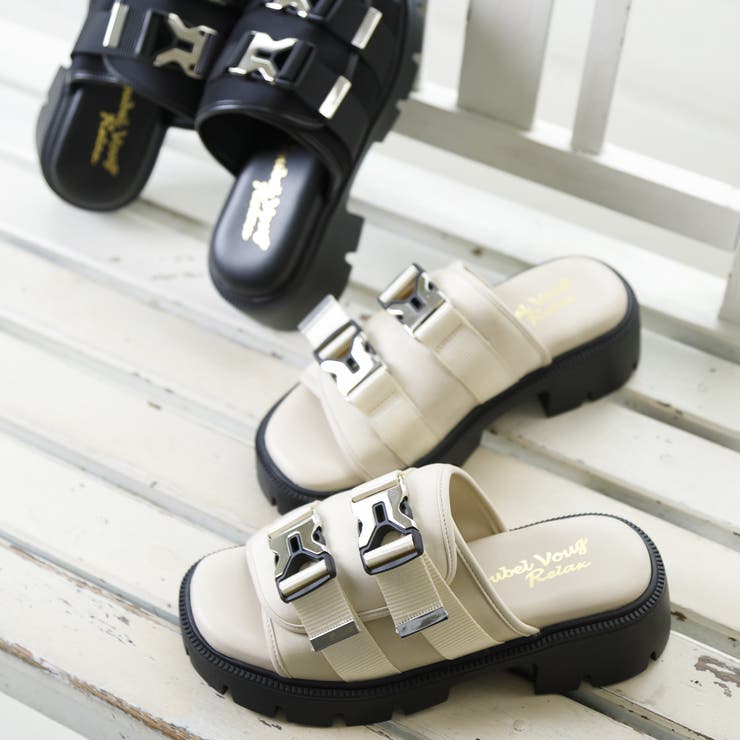 ダブルベルトトラックソールミュールサンダル | Noubel Voug Relax | 詳細画像3 