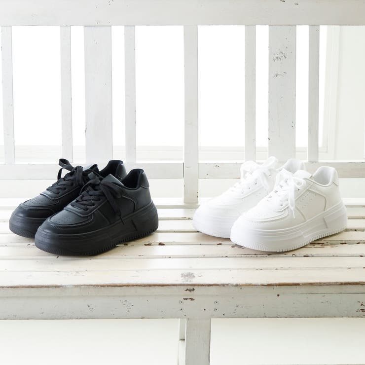 シンプルデザイン厚底レースアップスニーカー[品番：NOVS0003309