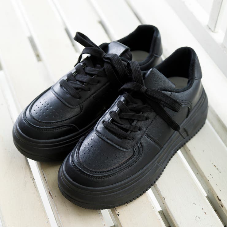 シンプルデザイン厚底レースアップスニーカー[品番：NOVS0003309