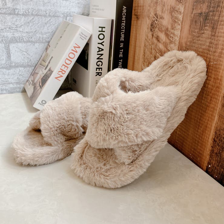 ベージュ | もこもこ クロス スライダー サンダル | Noubel Voug Relax