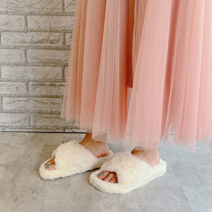 ホワイト | もこもこ クロス スライダー サンダル | Noubel Voug Relax