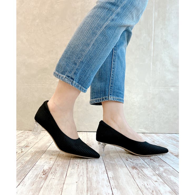 クリアヒール ニット パンプス[品番：NOVS0000035]｜Noubel Voug Relax