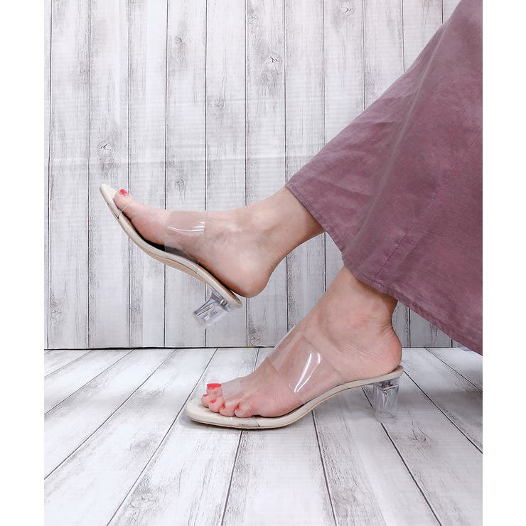 アイボリー | クリアヒールミュールサンダル | Noubel Voug Relax