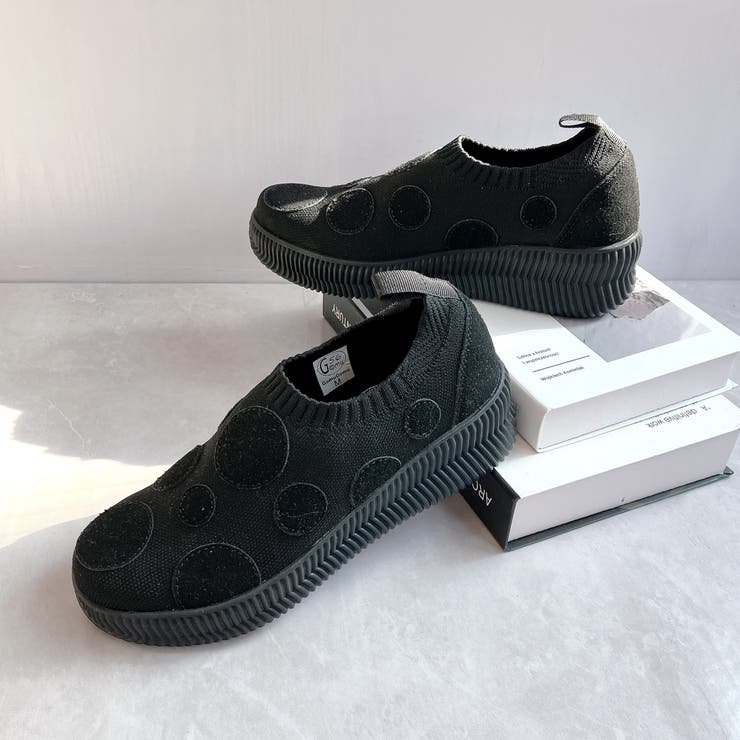 洗える 超軽量 厚底 ドット ニットスニーカー | Noubel Voug Relax | 詳細画像3 