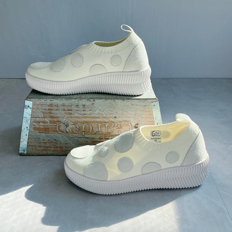 洗える 超軽量 厚底 ドット ニットスニーカー | Noubel Voug Relax | 詳細画像7 