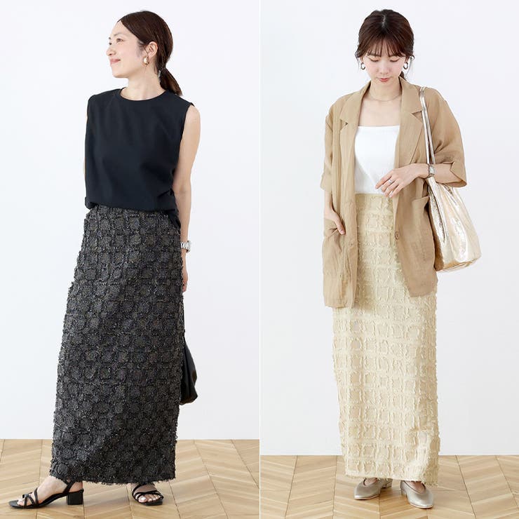 チェックフリンジジャガードロングスカート | FUNNY COMPANY+  | 詳細画像7