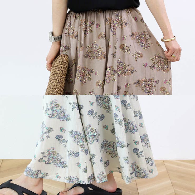 スシボイルペイズリーギャザースカート | FUNNY COMPANY＋  | 詳細画像3 