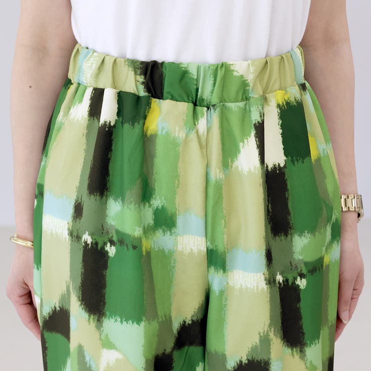 ニュアンス柄イージーワイドパンツ | FUNNY COMPANY＋  | 詳細画像21 