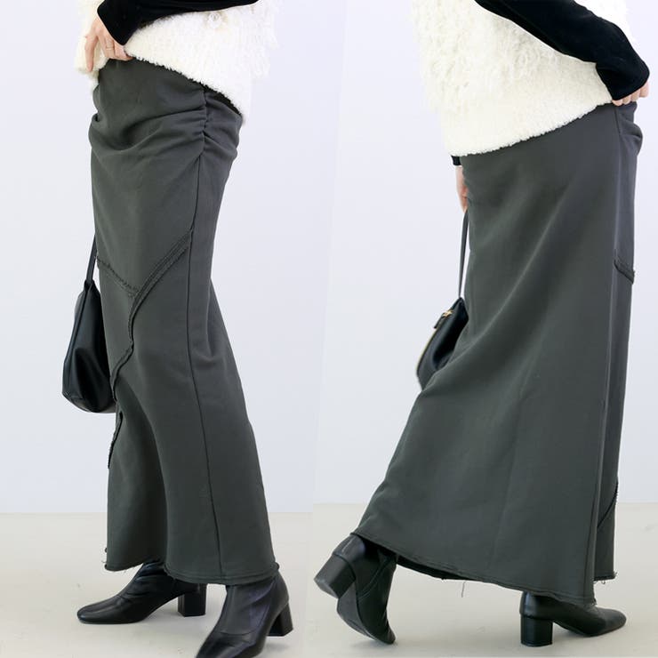 ドレープ切替裏毛ロングスカート | FUNNY COMPANY＋  | 詳細画像9 