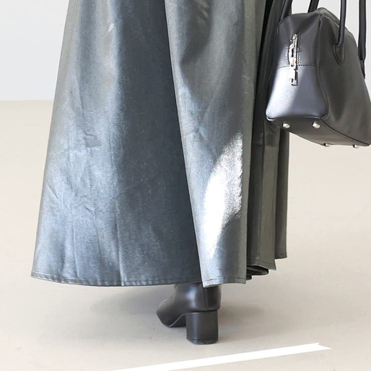 メタリックギャザーフレアスカート | FUNNY COMPANY＋  | 詳細画像5 