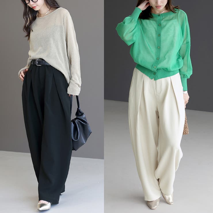 エステルツイルディープタックカーブパンツ | FUNNY COMPANY＋  | 詳細画像4 