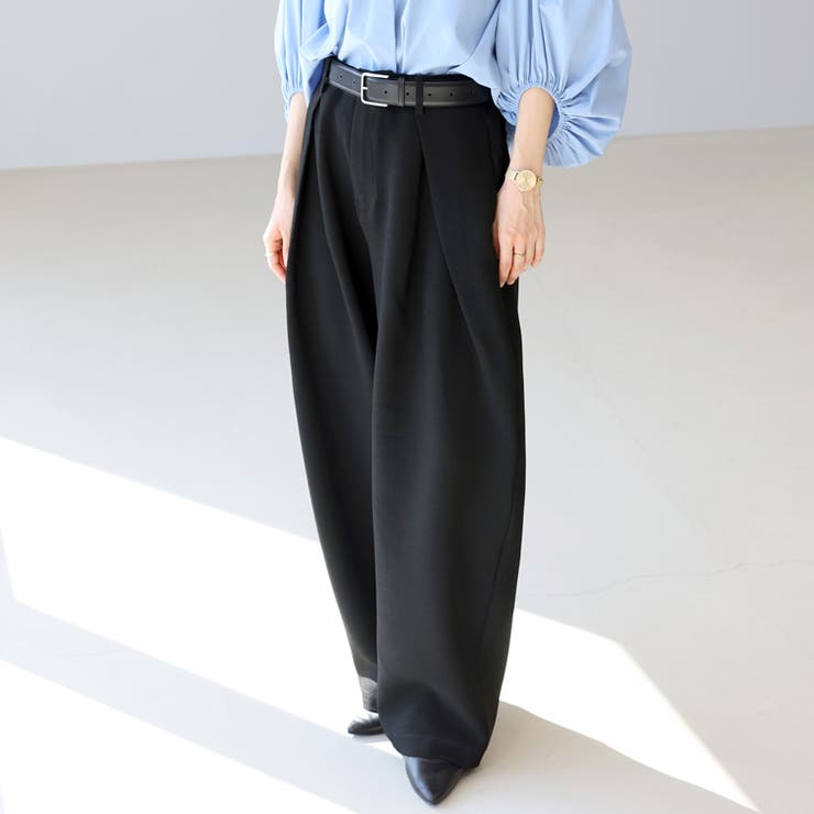 エステルツイルディープタックカーブパンツ | FUNNY COMPANY＋  | 詳細画像9 