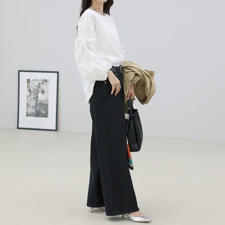 10ozセンタープレスデニムワイドパンツ | FUNNY COMPANY＋  | 詳細画像3 