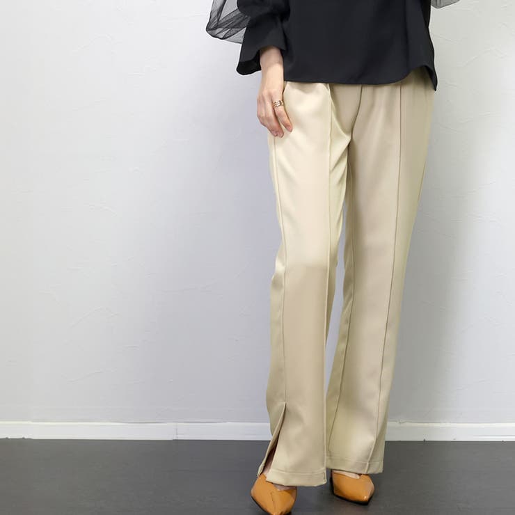 スリット入りセンターシームドロストパンツ