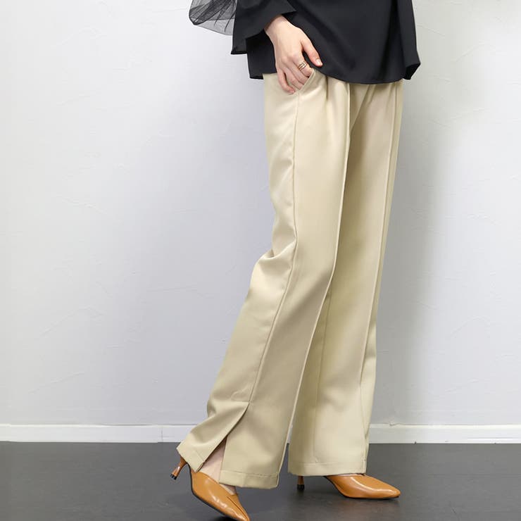 スリット入りセンターシームドロストパンツ