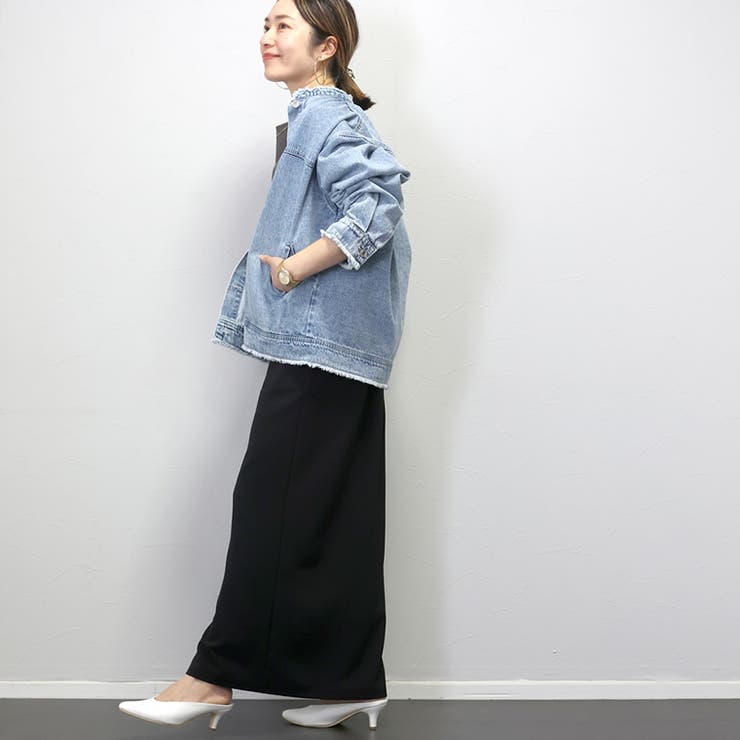 エステルスパンフロントスリットロングスカート | FUNNY COMPANY＋  | 詳細画像15 