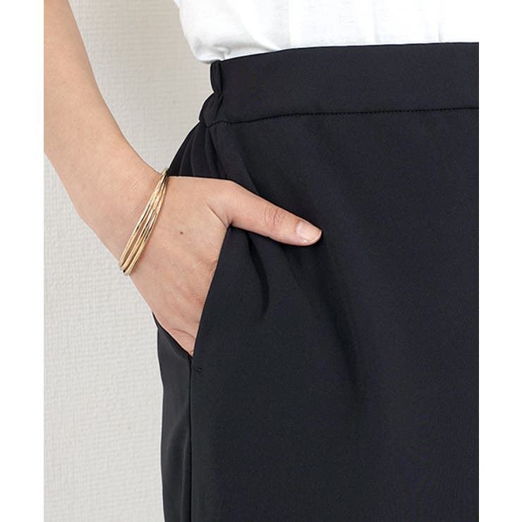 エステルスパンフロントスリットロングスカート | FUNNY COMPANY＋  | 詳細画像21 