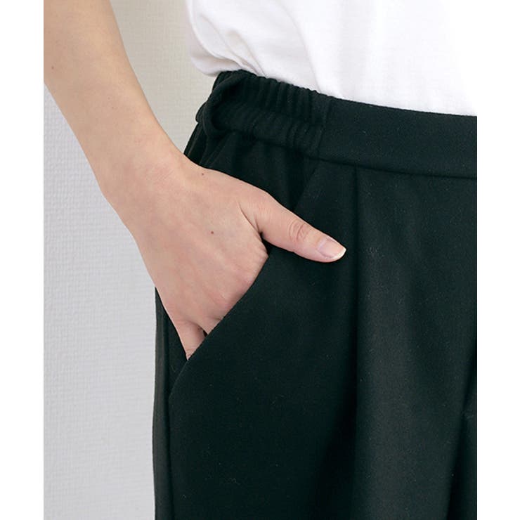フェイクウールセミワイドパンツ