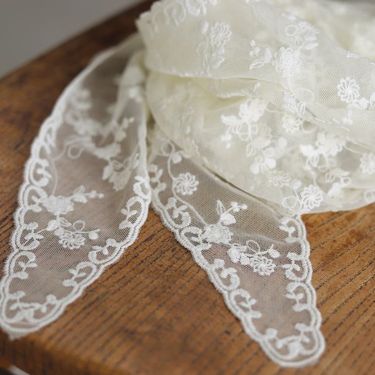 チュールフラワーレース三角スカーフ | FUNNY COMPANY＋  | 詳細画像6 